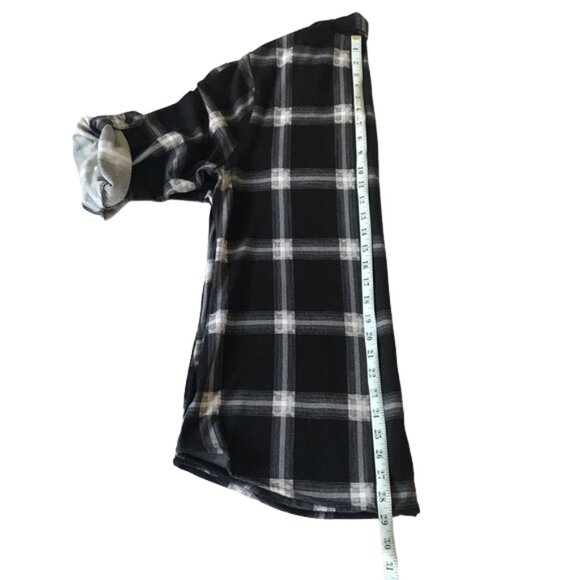 Eden & Olivia Women’s Top Button Down 3/4 Sleeve Knit Black & White Plaid Size L - Picture 6 of 10